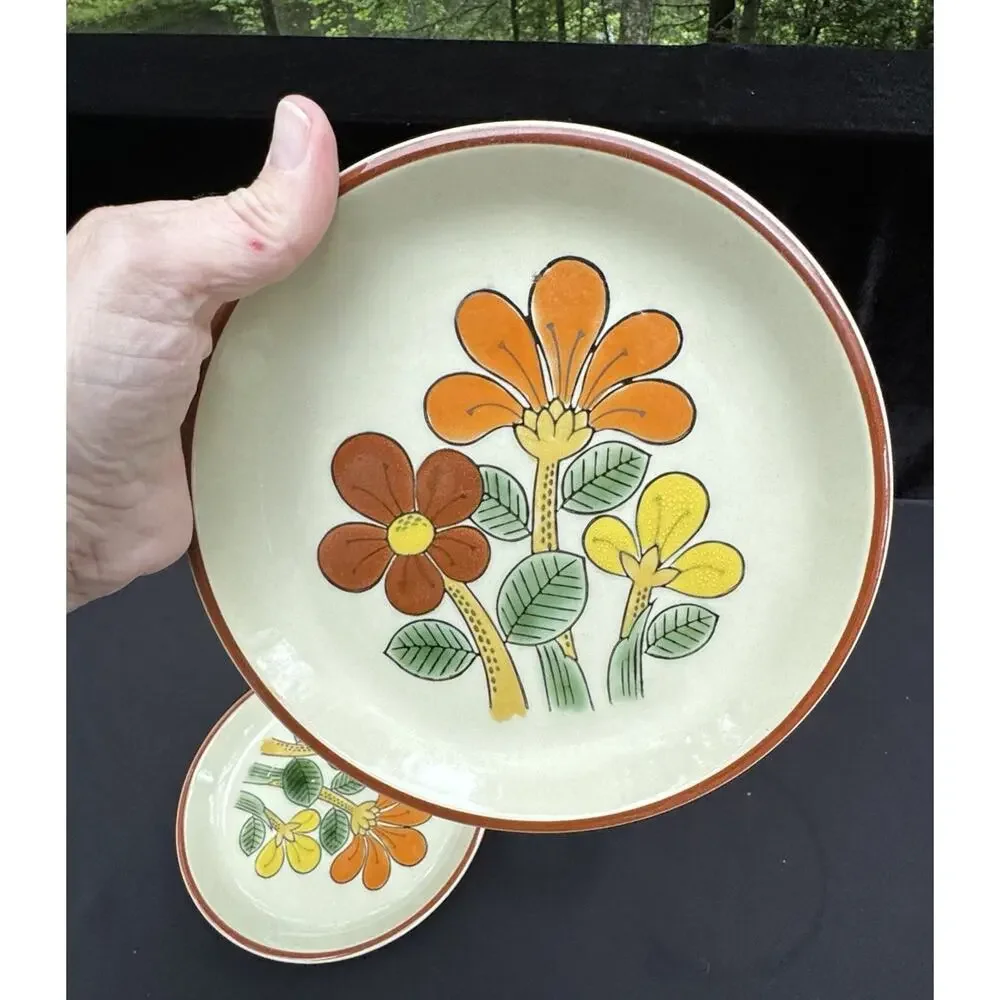Norleans Stoneware Indian Summer Set of 2 Salad or Bread Plates 7.5